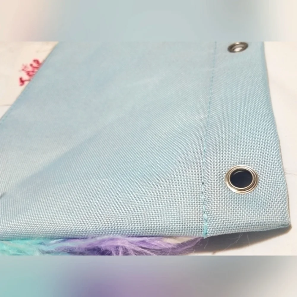 Justice Fuzzy Unicorn Themed Pencil/Pens Ring Binder Case